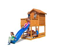 Fungoo Aire de Jeux Cabane en Bois de Pin Traité avec Toboggan MyHouse FTB - 3523