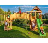 Fungoo Aire de Jeux Rainbow Fortress Tip : Escalade + Toboggan + Pont - 03513