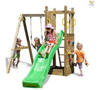 Fungoo - Structure de jeux en bois avec balançoires et toboggan Chester Multicolore G