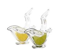 FUNGTN 2PC Presse-Citron Manuel Acrylic Manual Lemon Slice Squeezer Portable Transparent Fruit Juicer Elegant Bird Shape Boat Shape Lemon Clip, Hand Juicer for Lemon Lime Pomegranate, Kitchen Gadget