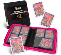 FunGuys Classeur à chargement par le haut, 128 classeurs Pokémon à 4 poches, collection de cartes, MTG, TCG, dossiers pour cartes à collectionner