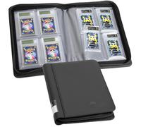 FunGuys Classeur pour cartes graduées, 24 supports de plaques, 4 poches de rangement pour dalles, album de présentation, fermeture éclair, classeur de collection pour MTG