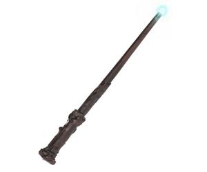 Funidelia Baguette Officielle de Harry Potter avec lumière pour Adulte. Inclut: Baguette de 34,5 cm Fonctionne avec 3 Piles incluses - Tenue pour Adultes pour fêtes et Carnaval