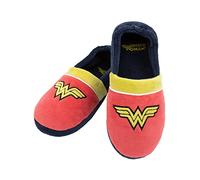 Funidelia | Chaussons Wonder Woman pour fille Super héros, DC Comics - Accessoires & Linge maison - Cadeaux originaux enfants pour Noël, anniversaires & autres fêtes - Taille 34-36 - Rouge