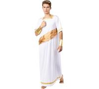 Funidelia | Costume de dieu grec pour homme Cultures & Traditions, Olympe, Grèce, Dieu grec - Déguisement pour Adultes et accessoires pour Halloween, carnaval et fêtes. - Taille M - L - Blanc