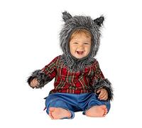 Funidelia | Costume de loup-garou pour bébé, horreur, grand méchant loup - Costume pour bébé accessoire de déguisement et accessoires pour Halloween, carnaval et fêtes - Taille 6-12 mois - Gris