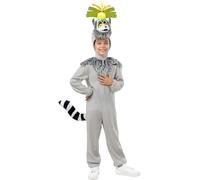 Funidelia | Costume de Madagascar Roi Julien pour garçon Dessins Animés, Madagascar, Films et Cinéma - Déguisement pour enfant et accessoires pour Halloween, carnaval et fêtes. - Taille 5-6 ans