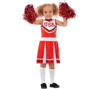 Funidelia | Costume de pom-pom girl avec accessoires pour fille Cheerleader & Football Américain - Déguisement pour enfant et accessoires pour Halloween, carnaval et fêtes. - Taille 10-12 ans