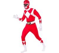 Funidelia Costume Power Ranger rouge seconde peau pour femme et homme, Licence Officielle, Taille XXL Films et Cinéma, Super héros - Costume pour Adultes pour les fêtes, le Carnaval et Halloween