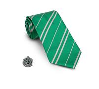 Funidelia Cravate Officielle et pin’s Serpentard Harry Potter pour homme. Inclut: Cravate avec pin’s. Produits dérivés pour offrir à Noël et anniversaires.