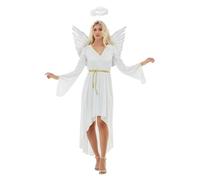 Funidelia | Déguisement ange avec auréole et ailes pour femme Noël, Crèche de Noël - Déguisement pour Adultes et accessoires pour Halloween, carnaval et fêtes - Taille XS - Blanc