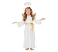 Funidelia | Déguisement ange avec auréole et ailes pour fille et garçon Noël, Crèche de Noël - Déguisement pour enfant et accessoires pour Halloween, carnaval et fêtes. - Taille 3-4 ans - Blanc