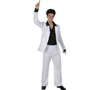 Funidelia | Déguisement années 70 disco pour homme Disco, Abba, Bee Gees, Décennies - Déguisement pour Adultes et accessoires pour Halloween, carnaval et fêtes - Taille XXL - Blanc