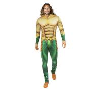 Funidelia | Déguisement Aquaman pour homme Super héros, DC Comics, Ligue de justice d'Amérique - Déguisement pour Adultes et accessoires pour Halloween, carnaval et fêtes. - Taille S - Doré