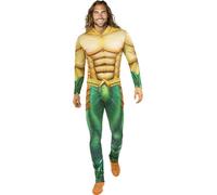 Funidelia | Déguisement Aquaman pour homme Super héros, DC Comics, Ligue de justice d'Amérique - Déguisement pour Adultes et accessoires pour Halloween, carnaval et fêtes. - Taille XL - Doré