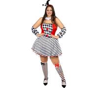 Funidelia | Déguisement arlequin pour femme Clown, Cirque - Déguisement pour Adultes et accessoires pour Halloween, carnaval et fêtes - Taille M - Noir