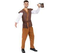 Funidelia | Déguisement aubergiste médiéval pour homme Médiévaux, Moyen Age, Paysan, Aubergiste - Déguisement pour Adultes et accessoires pour Halloween, carnaval et fêtes - Taille M - Marron