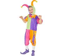 Funidelia | Déguisement bouffon pour garçon Clown, Cirque, Médiévaux - Déguisement pour enfant et accessoires pour Halloween, carnaval et fêtes - Taille 10-12 ans - Rouge