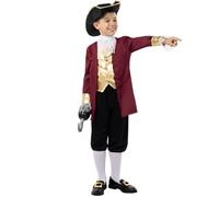 Funidelia | Déguisement Capitaine crocher pour garçon - Peter Pan, Pirates, Contes, Captain Hook - Déguisement pour enfant et accessoires pour Halloween, carnaval et fêtes - Rouge