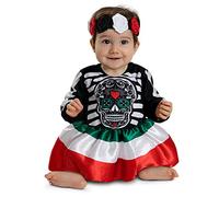 Funidelia | Déguisement catrine bébé pour bébé Tête de mort mexicaine, Horreur - Déguisement pour bébé et accessoires pour Halloween, carnaval et fêtes - Taille 6-12 mois - Noir