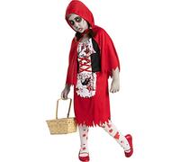 Funidelia | Déguisement Chaperon rouge zombie pour fille Mort-vivant, Horreur - Déguisement pour enfant et accessoires pour Halloween, carnaval et fêtes - Taille 5-6 ans - Rouge