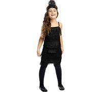 Funidelia | Déguisement charleston noir pour fille Années 20 - Déguisement pour Enfant et accessoires pour Halloween, carnaval et fêtes - Taille 5-6 ans - Noir