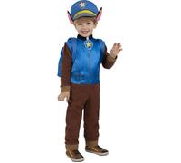 Funidelia Déguisement Officiel Chase Patrulla Canina pour enfant, Inclut: Combinaison avec queue, bonnet et sac à dos, Taille 3-4 ans - Tenue pour enfants pour fêtes, Carnaval et Halloween