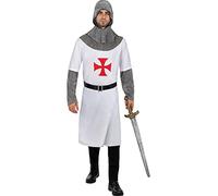 Funidelia | Déguisement chevalier des templiers pour homme Médiévaux, Moyen Age, Chevalier - Déguisement pour Adultes et accessoires pour Halloween, carnaval et fêtes - Taille L - Rouge