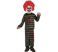 Funidelia | Déguisement clown tueur pour garçon Clown, Cirque - Déguisement pour enfant et accessoires pour Halloween, carnaval et fêtes - Taille 5-6 ans - Rouge