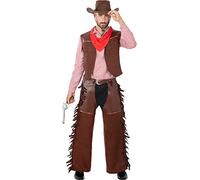 Funidelia | Déguisement cowboy de l'Ouest pour homme Cowboys, Indiens, Western - Déguisement pour Adultes et accessoires pour Halloween, carnaval et fêtes - Taille L - XL - Marron