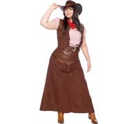 Funidelia | Déguisement Cowboy Deluxe pour femme Cowboys, Indiens, Western - Déguisement pour Adultes et accessoires pour Halloween, carnaval et fêtes - Taille S - Marron