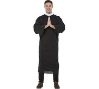 Funidelia | Déguisement curé pour homme Prêtre, Moine, Pape, Professions - Déguisement pour Adultes et accessoires pour Halloween, carnaval et fêtes. - Taille XXL - Noir