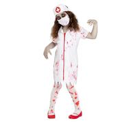 Funidelia Déguisement d’Infirmière Zombie pour Fille avec robe, coiffe et masque, Tenue de Mort-vivant Enfant, Déguisements de Carnaval, Halloween et Fêtes - Taille 10-12 ans
