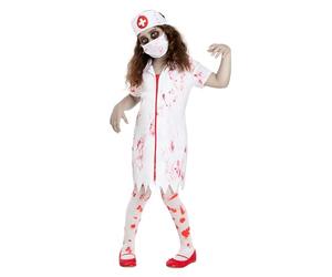Funidelia Déguisement d’Infirmière Zombie pour Fille avec robe, coiffe et masque, Tenue de Mort-vivant Enfant, Déguisements de Carnaval, Halloween et Fêtes - Taille 5-6 ans