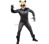 Funidelia Déguisement de Cat Noir - Ladybug pour homme, Licence Officielle, Taille S Dessins Animés, Ladybug - Costume pour Adultes pour les fêtes, le Carnaval et Halloween
