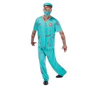 Funidelia Déguisement de chirurgien zombie pour homme, Inclus pantalon, t-shirt, bonnet et masque, Mort-Vivant - Tenue pour adultes pour fêtes, Carnaval et Halloween - Taille XXL