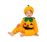 Funidelia Déguisement de Citrouille pour Bébé avec combinaison et bonnet, Tenue de légumes, Déguisements de Halloween et Carnaval - Taille 0-6 mois