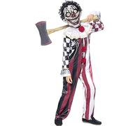 Funidelia Déguisement de clown effrayant Premium pour garçon, combinaison, chemise, collerette, masque avec cheveux, Clown Tueur - Tenue pour enfants pour fêtes, Carnaval et Halloween - Taille 5-6 ans