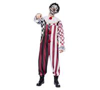 Funidelia Déguisement de clown effrayant Premium pour homme, Inclus combinaison, chemise, collerette et masque avec cheveux, Clown Tueur - Tenue pour adultes pour fêtes, Carnaval et Halloween