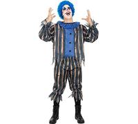 Funidelia | Déguisement de clown terrifiant avec perruque pour homme Clown, Killer Clown, Halloween, Horreur - Déguisement pour Adultes et accessoires pour Halloween, carnaval et fêtes. - Taille S