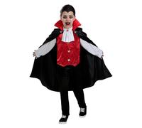 Funidelia Déguisement de Comte Dracula pour Garçon avec pantalon, chemise avec gilet et cape, Tenue de Vampire Enfant, Déguisements de Carnaval, Halloween et Fêtes - Taille 5-6 ans