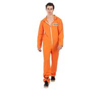 Funidelia Déguisement de Condamné Orange pour Homme, Combinaison de prisonnier condamné pour adulte, Déguisements de Carnaval, Halloween et Enterrements de vie de garçon - Taille S - M