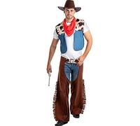 Funidelia | Déguisement de cowboy pour homme Cowboys, Indiens, Western - Déguisement pour Adultes et accessoires pour Halloween, carnaval et fêtes - Taille S - M - Marron