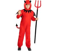 Funidelia | Déguisement de diable avec trident pour garçon Démons, Diables, Halloween, Horreur - Déguisement pour enfant et accessoires pour Halloween, carnaval et fêtes. - Taille 3-4 ans - Rouge