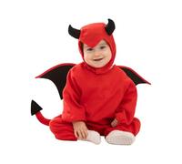 Funidelia Déguisement de Diable pour Bébé avec combinaison, capuche, ailes et queue, Tenue de Démon, Déguisements de Halloween et Carnaval