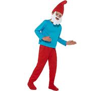 Funidelia | Déguisement de Grand Schtroumpf 100% Officielle pour garçon Taille 10-12 Ans The Smurfs, Dessins Animés, Les Schtroumpfs, Petit Nain - Couleur: Rouge, Accessoire pour déguisement