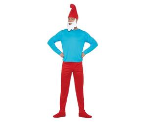 Funidelia | Déguisement de Grand Schtroumpf 100% Officielle pour Homme Taille XL The Smurfs, Dessins Animés, Les Schtroumpfs, Petit Nain - Couleur: Rouge, Accessoire pour déguisement