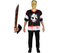 Funidelia | Déguisement de Jason Vendredi 13 hockey avec machette pour homme Friday the 13th - Déguisement pour Adultes et accessoires pour Halloween, carnaval et fêtes. - Taille XL