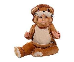 Funidelia Déguisement de lion pour bébé, combinaison avec boutons-pression, bonnet, queue et couvre-pieds, Taille 0-6 mois, Animaux, Désert - Tenue pour bébé pour fêtes, Carnaval et Halloween