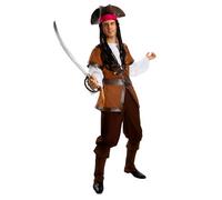 Funidelia Déguisement de pirate - Collection Caraïbes pour homme, Corsaire - Tenue pour adultes pour fêtes, Carnaval et Halloween - Taille M